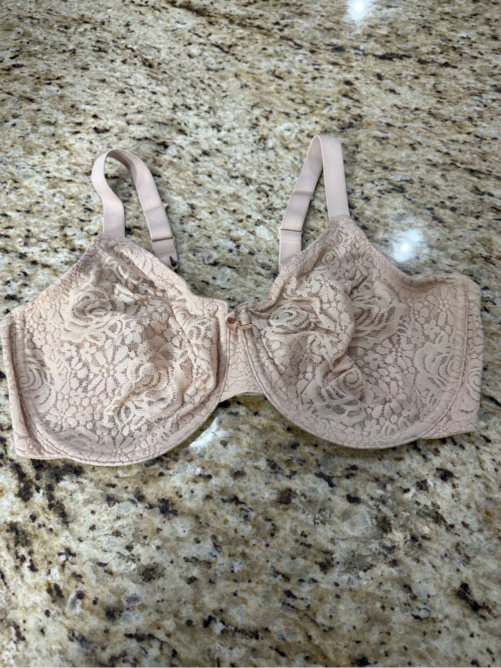 Wacoal Halo Sexy Floral Lace Nude Convertible Unlined Underwire Bra 40DD 40E